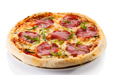 Pizza on white background
