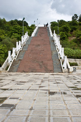 Stairs leading to war memorial in Dien Bien Phu, Vietnam