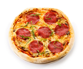Pizza on white background