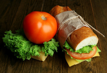 Fresh and tasty sandwich close up