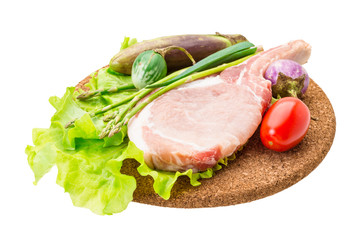 Raw t-bone steak