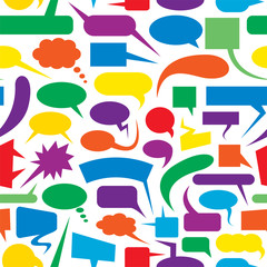 Speech bubbles colorful seamless pattern.