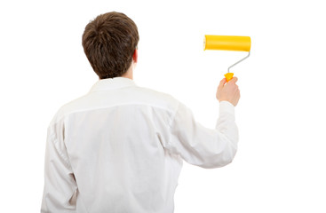 Young Man with Paint Roller