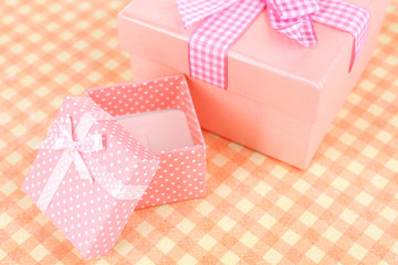 Gift boxes close up