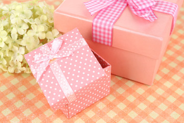 Gift boxes close up