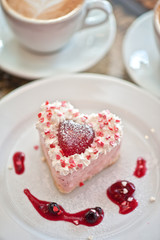 heart-shaped valentine cake
