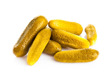  Cucumbers pickled isolated on white background
