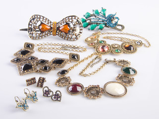 jewelry collection. jewelry collection on background