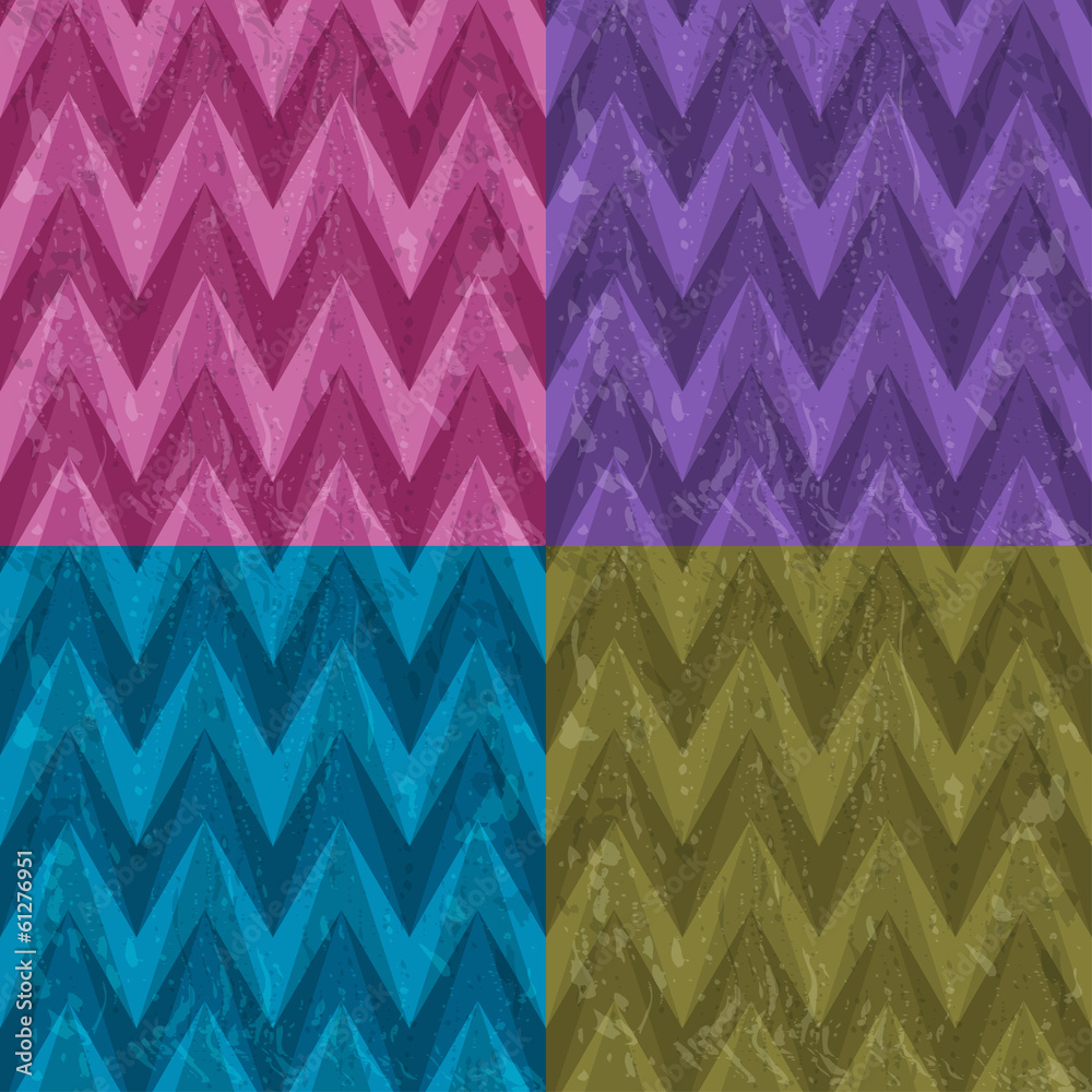 Leinwandbilder set of four seamless color abstract retro vector backgrounds