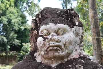 Stone guardian head, Angkor Wat, Cambodia