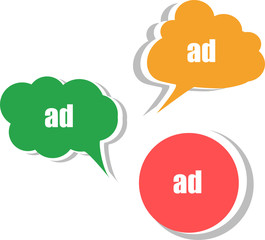 ad. Set of stickers, labels, tags. Business banners
