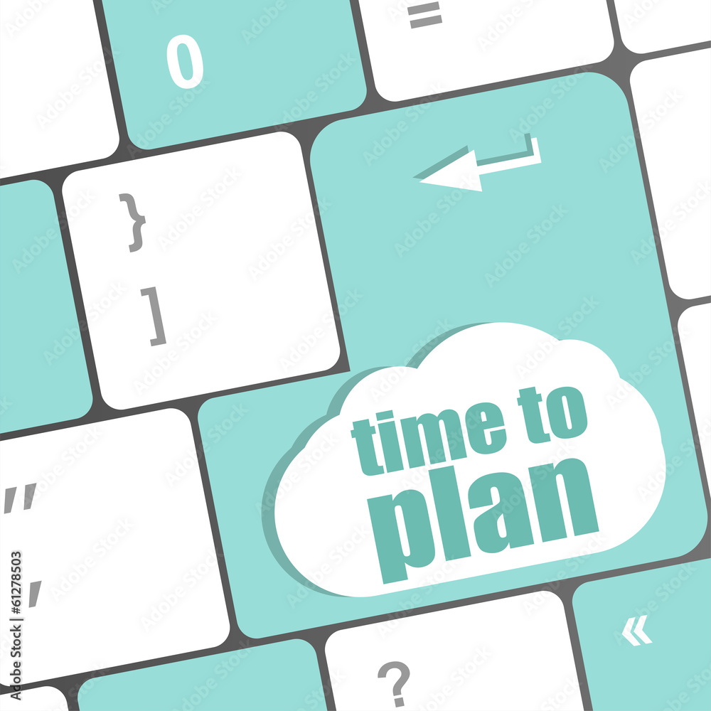 Fototapete future time to plan concept with key on computer keyboard