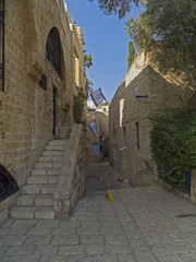 Fototapeta na wymiar Street in the ancient part of Jaffa