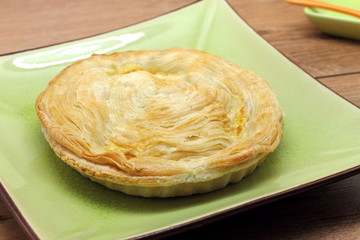 Meat pie traditional from Murcia. Pastel murciano