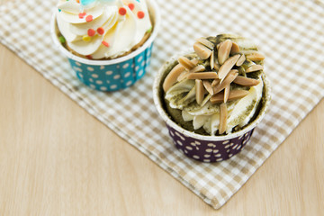 Tasty cupcake with butter cream