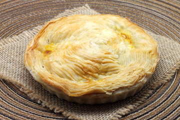 Meat pie traditional from Murcia. Pastel murciano