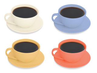 Photo-realistic vector. Set of Cups of coffee
