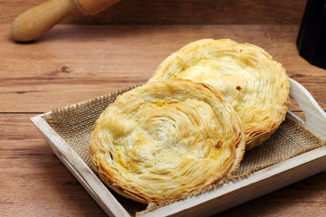 Meat pie traditional from Murcia. Pastel murciano