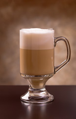 Latte coffee on table