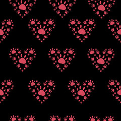 Fototapeta na wymiar Trace a pet in the shape of a heart on solid background