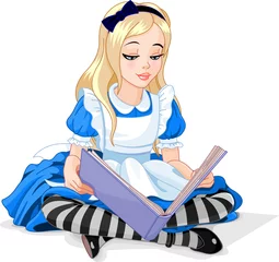Gordijnen Alice leest een boek © Anna Velichkovsky