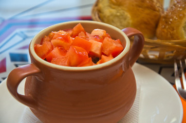 vegetable in ceramic pot