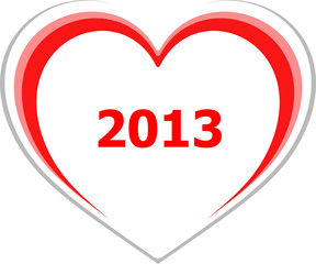 marketing concept, 2013 on love heart on white