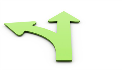 Green arrows one goes on left isolated
