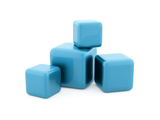 Blue cubes rendered isolated