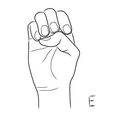 Sign language and the alphabet,The Letter e