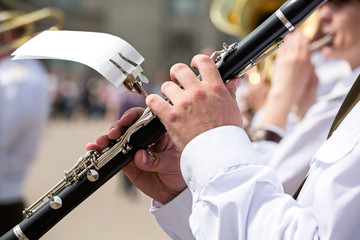 Clarinet player in army band