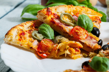 Pizza with bacon