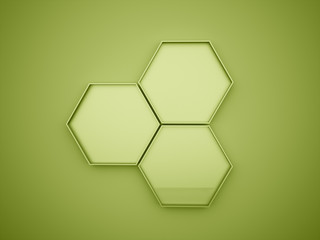 Green abstract hexagonal cell background