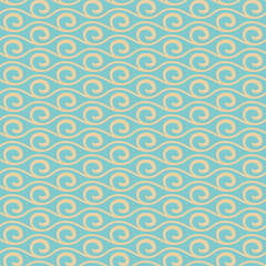 Vintage wave vector seamless pattern (tiling)