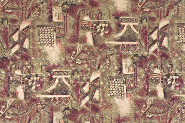 Fabric with an abstract pattern in oriental style