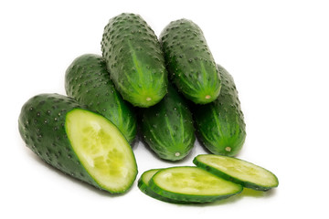 Cucumbers isolated on white background