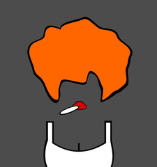 woman with orange hair smoking marijuana