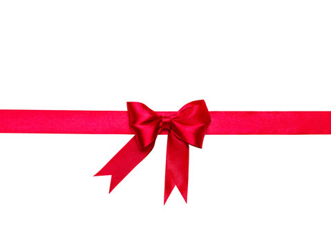 red bow, ribbon isolated on white