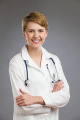 Cheerful female doctor.
