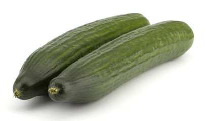 Fresh cucumber isolated on white background