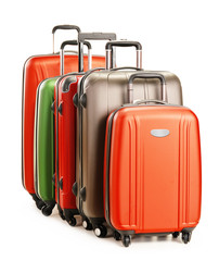 Luggage consisting of large suitcases isolated on white