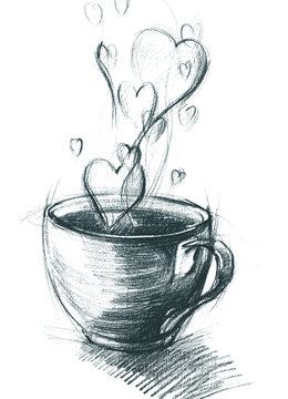 Learn how to draw a cup of coffee drawing - EASY TO DRAW EVERYTHING