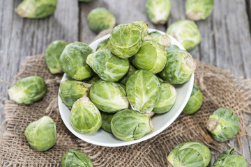 Small portion of raw Brussel Sprouts