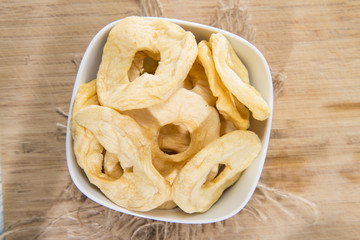 Bowl filled with dried Apples