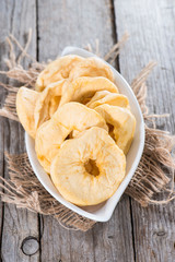 Bowl filled with dried Apples