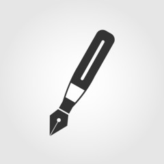Fountain pen icon, flat design