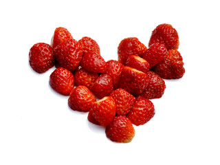Heartshaped arrangement made from strawberries
