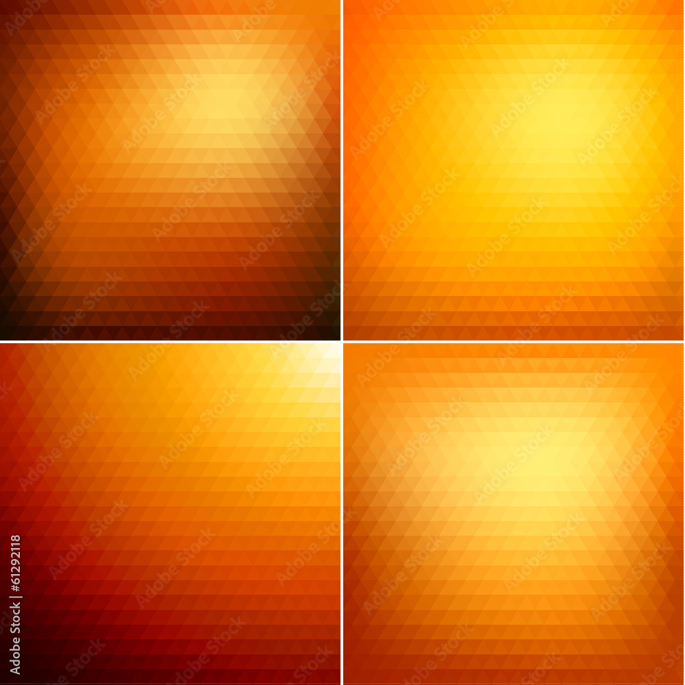 Wall mural smooth triangular colorful backgrounds set