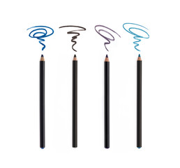 Collection of cosmetic pencil and stroke