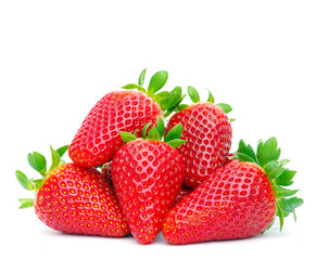 strawberries on wite